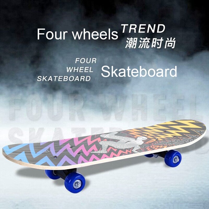 Double Kick Deck Concave Skateboards Longboard Skate Boards for Youths Beginners Skateboard Four-Wheel Double Snubby Maple Skate