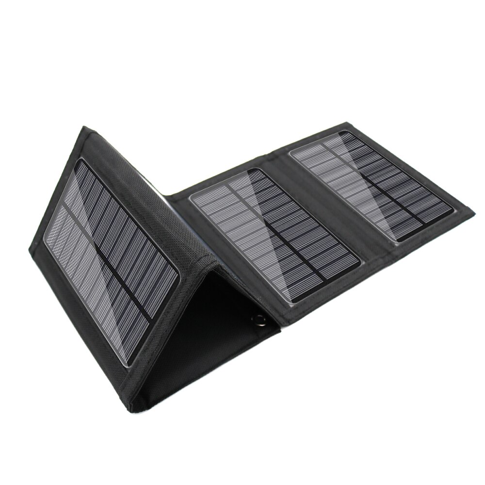 Portable 5V Solar Panel 12W 15W Monocrystalline Folding Foldable Waterproof Charger Sun Power Bank for Phone Battery USB Port