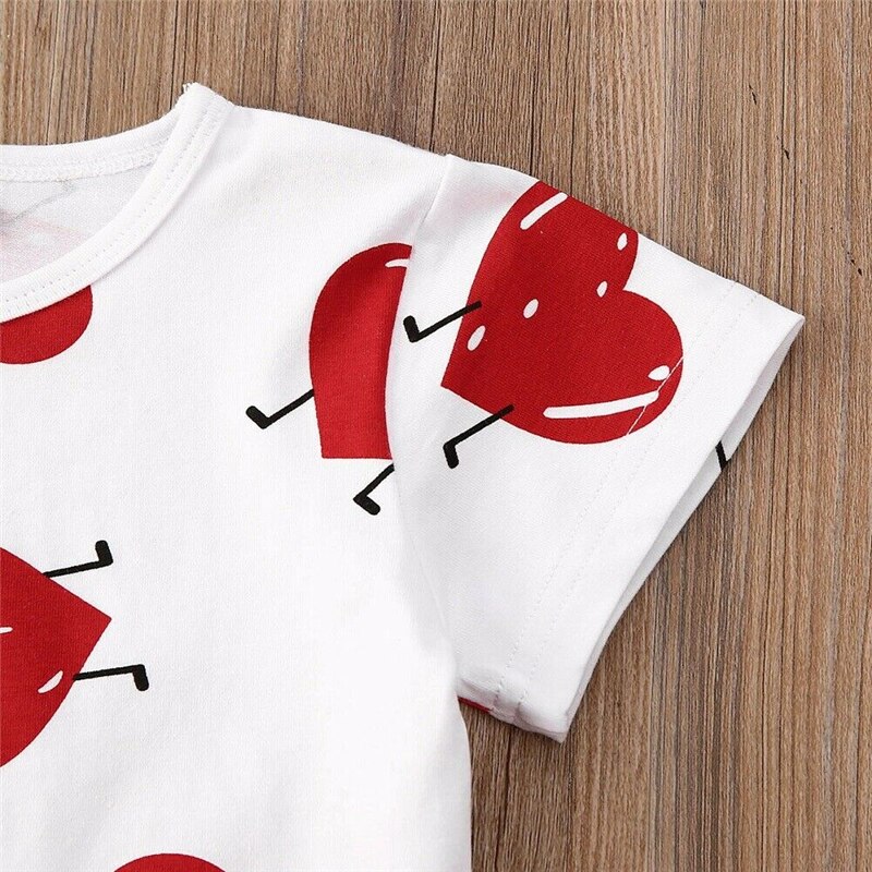 2020 Toddler Girl Clothes Set Kids Baby Infant Summer Clothing Girls Cute T-shirt top Set di gonne in pelle PU rossa