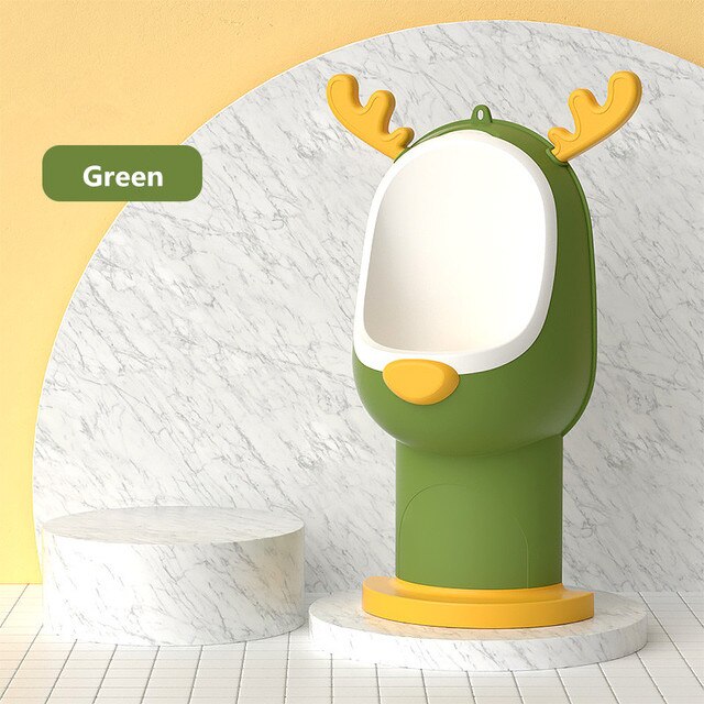 Urinario de pie para niños, inodoro montado en la pared, altura ajustada, orinal de ciervo, adaptador de baño para entrenador de orina, 2 colores: Green