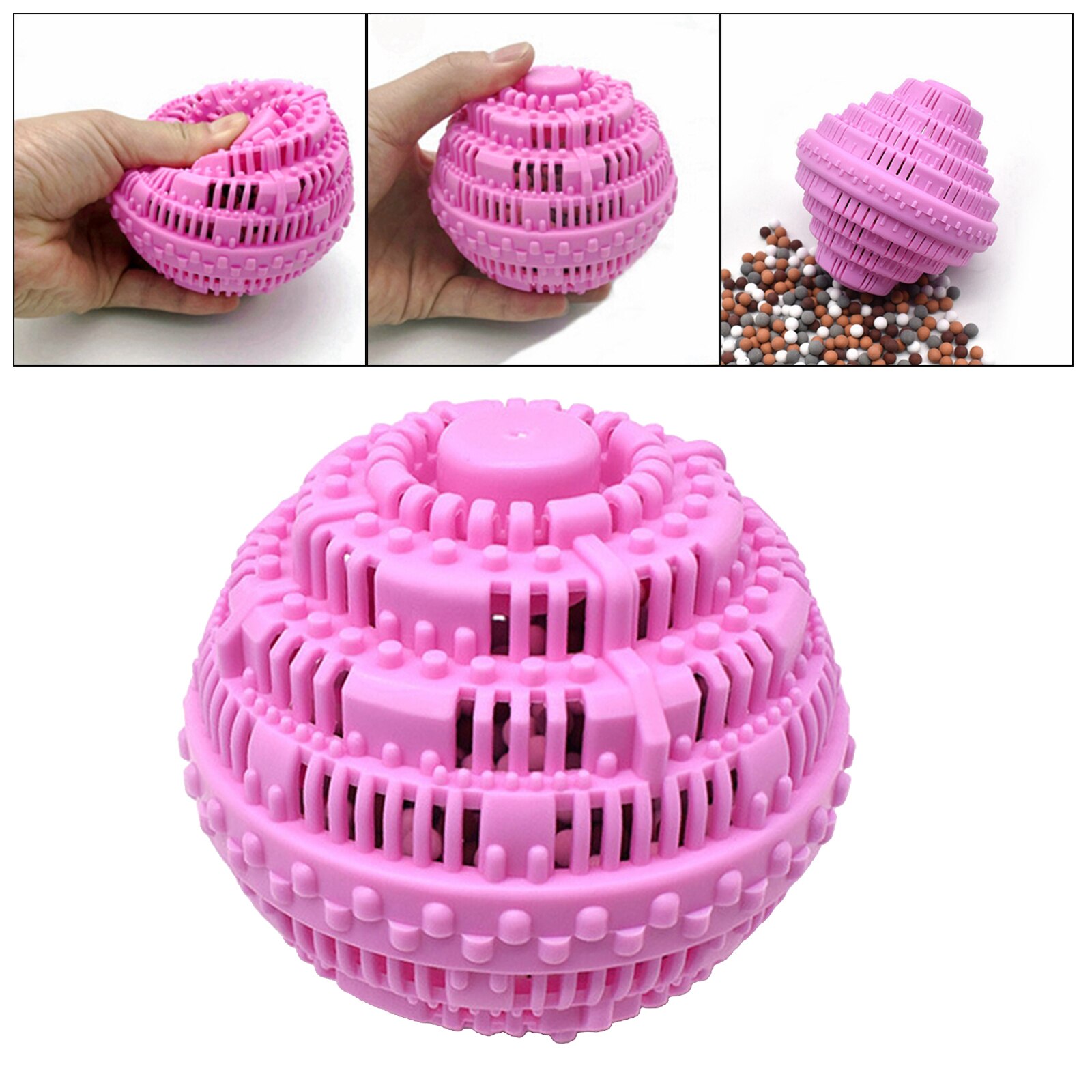 Lavage lessive boules épilantes Anti-enroulement lave linge boule bleu: Pink