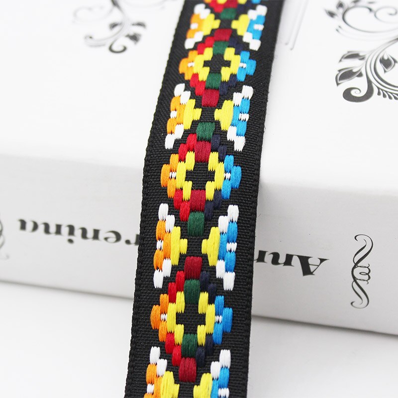 40 MM 25 MM Jacquard Lint Dikke Geweven Singels Versieringen Controleren Kleurrijke Ruit Tape Voor DIY Craft Maken Accessoires 1 inch 1.5 Inch: 25mm
