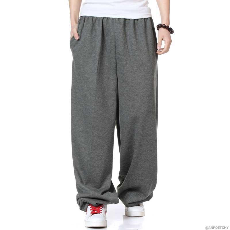 Danse Hip Hop pantalons de survêtement Harem hommes Joggers pantalon coton ample Baggy pantalons de survêtement Streetwear pantalon jambe large hommes vêtements: 013 Deep Gray / XXL