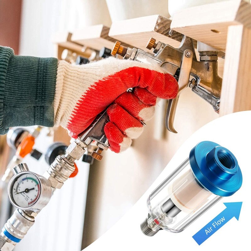 3 sztuk filtr separatora oleju wody filtr natryskiwacz separator wilgoci dla lina nadmuchiwana złączka sprężarki, 1/4 Cal NPT wlot i O