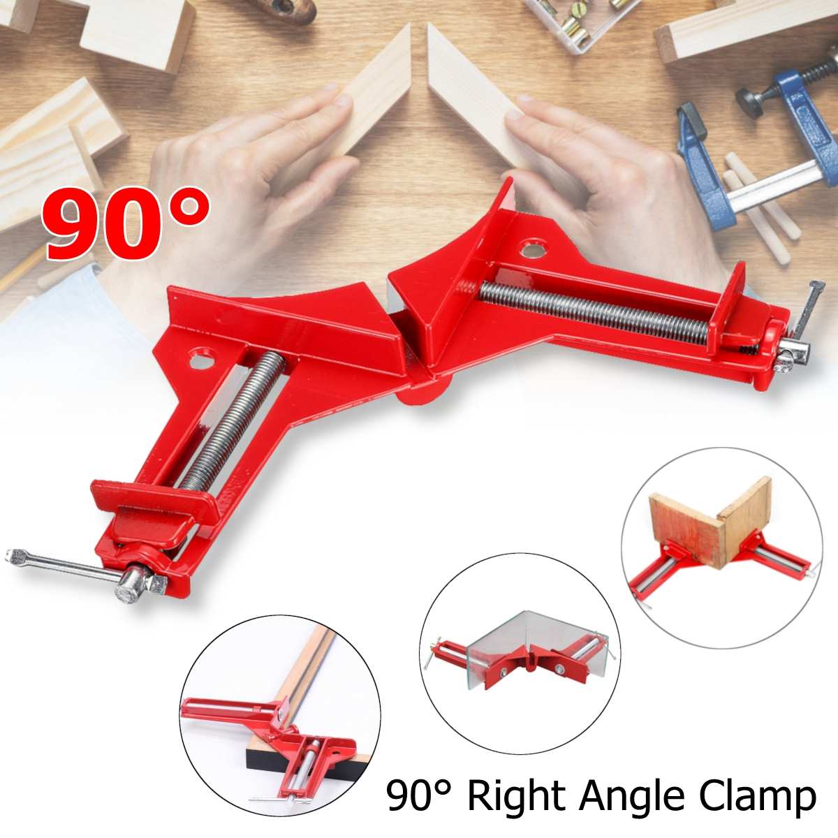 Pinzas de ángulo para herramienta de carpintería, de aluminio, 2 uds., pinza de ángulo recto de 90 grados, pinza de esquina para marco de imagen, Kit de sujeción para carpintería