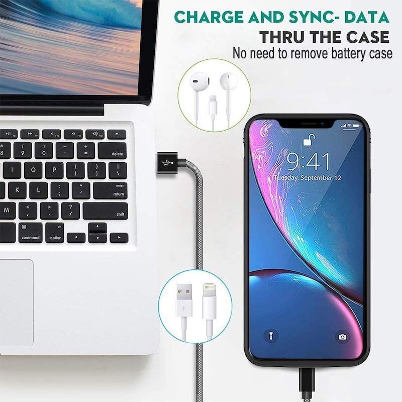 Leioua-funda para cargador de batería de 5200mah para Iphone 6, 6s, 7, 8, batería externa, 6200mah, para Iphone X, Xr, Xs, Max