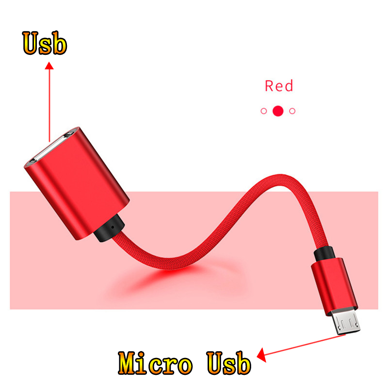 Type-C/Micro USB Male To OTG Adapter Cable USB OTG Adapter Cable USB Female To Micro USB Male Converter Otg Adapter Cable: micro usb red 01