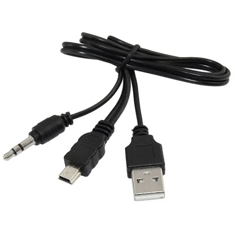 USB 2.0-A naar Mini-B + 3.5mm Audio Aux Splitter Kabel - 0.5m
