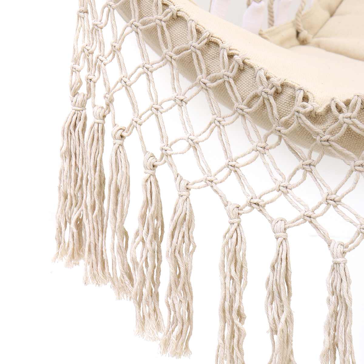 Hamac Siège Suspendu Blanc - Chaise Balançoire Adulte/Enfant, Support 300lbs, Coton