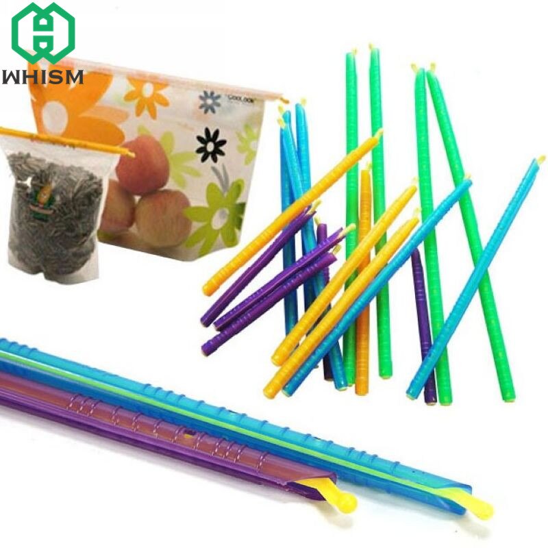 5pcs Reusable Plastic Food Bag Clips Seal Stick Fresh Food Snack Rod Strip Kitchen Coffee Bags Sealing Clip Sealer Clamp Random