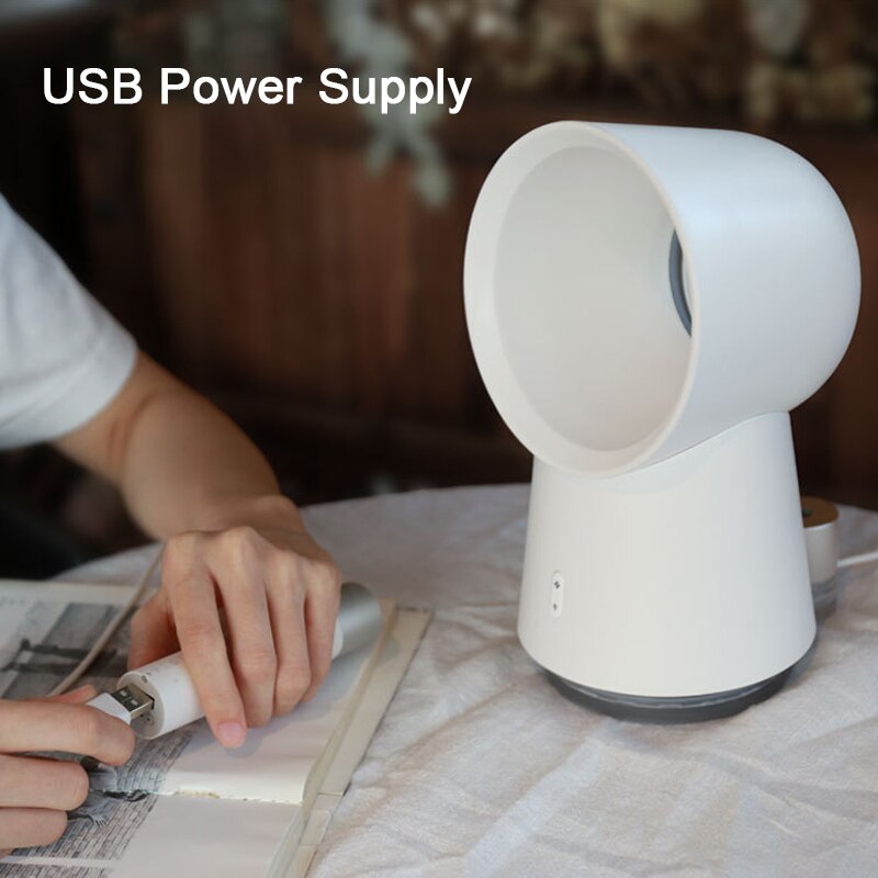 Humidificador sin aspas para el hogar y la Oficina, minivaporizador de agua con USB, generador de niebla, ventilador de refrigeración de aire de escritorio con luz LED nocturna