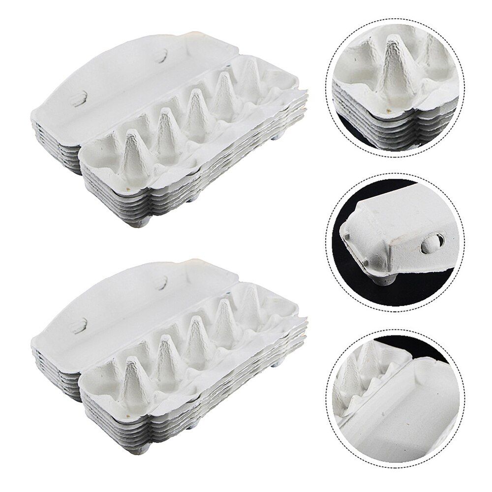 20pcs Egg Holders Ceramic Egg Trays Egg Storage Containers Egg Organizing Cases