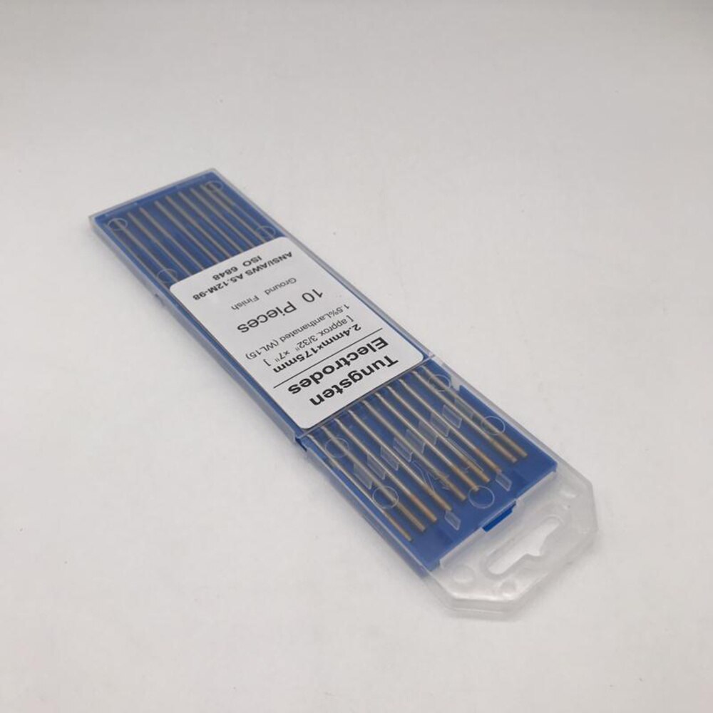 10pcs/1 Bag TIG Welding Tungsten Electrodes 1.5% Lanthanated WL15 Tungsten Electrode Welding Rods (1.6MM x 150MM)