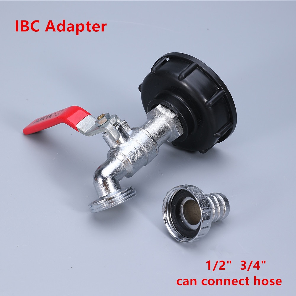 IBC Tank Alloy Tap Adapter S60x6 Coarse Thread Valve Fittings Garden Hose Connector Replacement Metal Drain tool