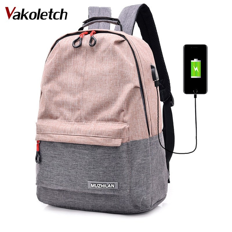 Backpacks for Men Back Pack for School Bag Bagpack Women College Canvas Backpack usb Charger Charging Schoolbag for Laptop KL552