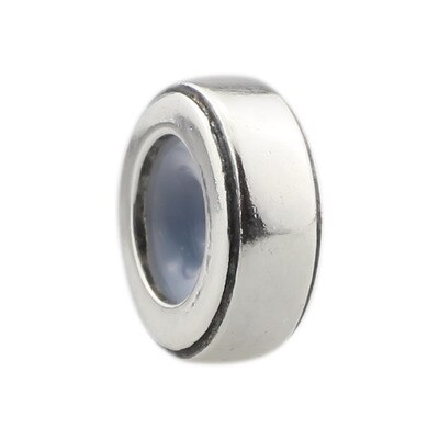 Authentieke 925 Sterling Zilveren Europese Stijl Spacers Stopper Bead Charm Fit Troll 3Mm Armband Sieraden: 2