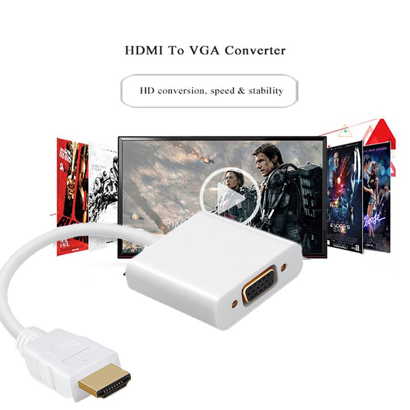 Shuliancable Hdmi Naar Vga Adapter Audio En Video Kabel Hdmi Vga Connector Voor Computer Monitor Projector 1080P 3D Hdmi naar Vga