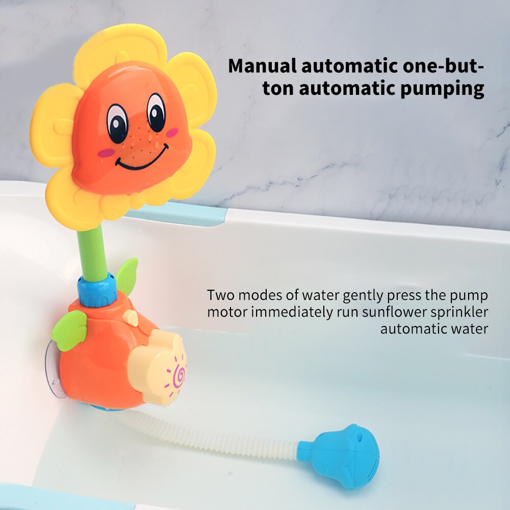 Baby Shower Toy Sunflower Shower Cartoon Sun Flower Spray Bathroom Summer Water Toy Baby Bath Game Toy Infant Funny Water Games