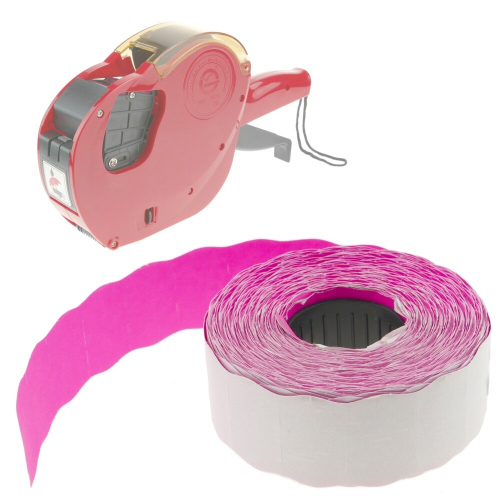 PrimeMatik-roll coil 1000 pink adhesive labels 26x16m 10 units