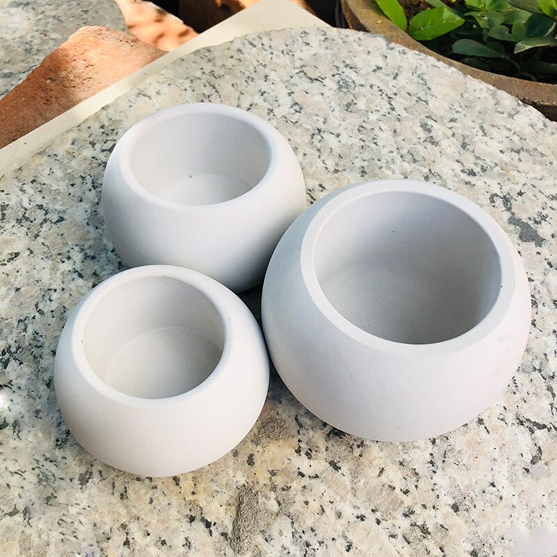 Spherical Concrete Flower Pot Mold Large Size Cement Planter Silicone Mold Succulent Plant Container Cement Vessel Plaster Mold