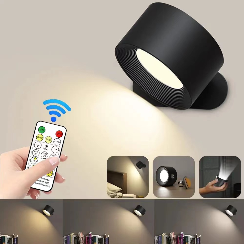 Touch & Afstandsbediening Usb Oplaadbare Led Muur Schans Draadloze Magnetische Gemonteerde Wandlampen Voor Slaapkamer Leeslamp