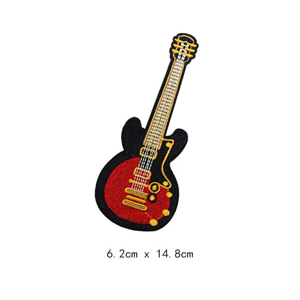 Muziek Gitaar Note Headset Patches Cap Schoen Ijzer Op Geborduurde Applicaties DIY Kleding Accessoires Patch Kleding Stof Badges: BU199N2