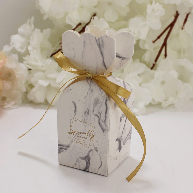 Boîte à dragées de Mariage 5 pièces | Papier d'emballage de chocolat, motif fleur, décoration de réception de Mariage, pour anniversaire Mariage