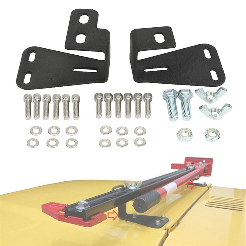 Support de capot de montage de charnière de bâti de cric de levage élevé pour Jeep Wrangler CJ 1944-1986 / YJ 1987-1995 / TJ 1997-2006 (paire