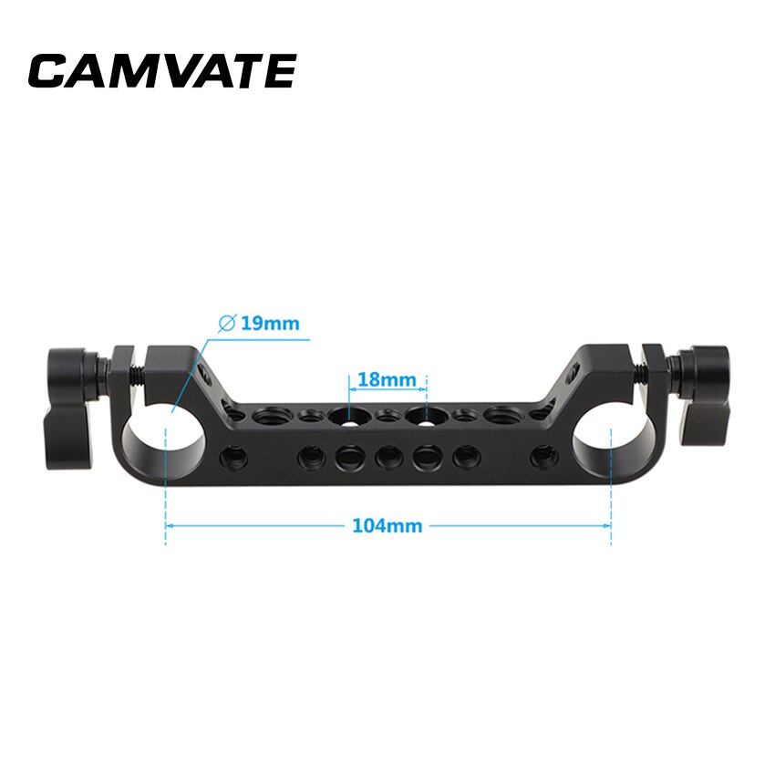 CAMVATE Dual 19mm Rod Clamp Railblock With 1/4" &amp; 3/8" Mounting Holes For DSLR Camera Shoulder Rig 19mm LWS Rod Support System