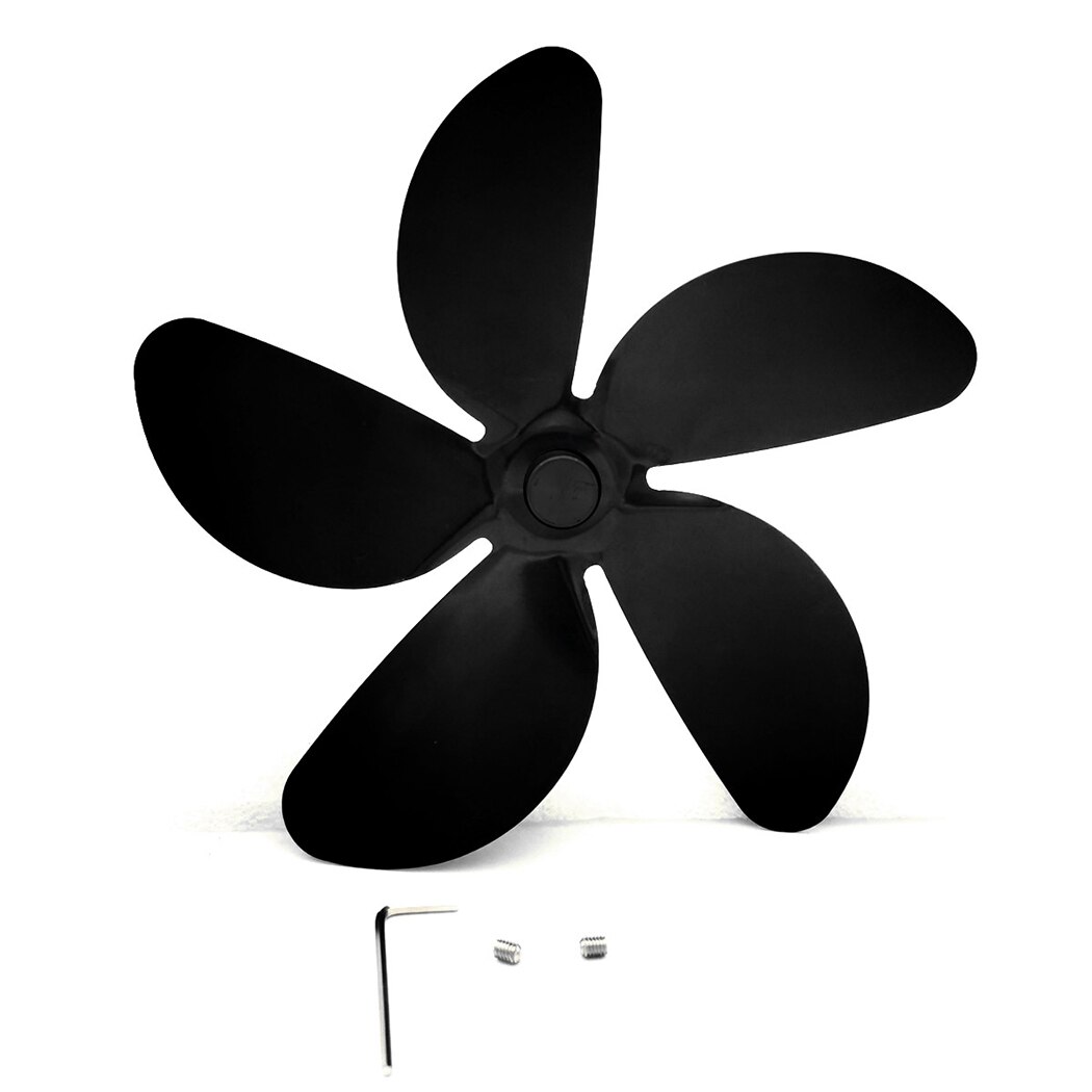 5-Blade Fan Blade Aluminum Alloy Black For Heat Powered Heat-resistant