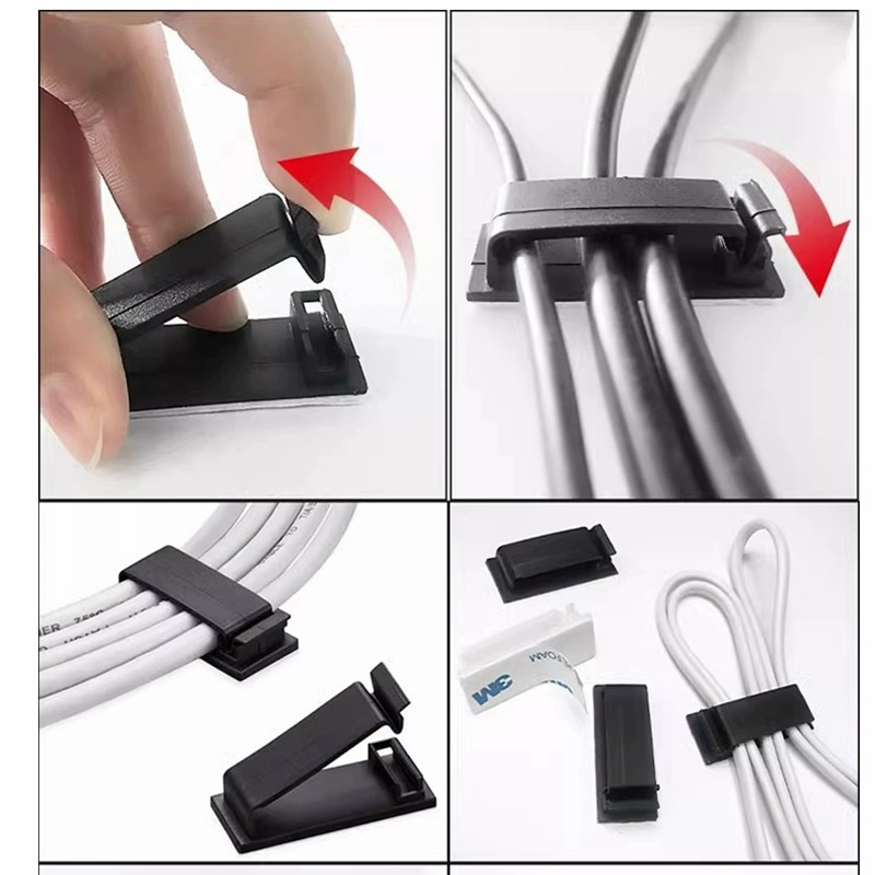 Computer desk wiring organizer, desktop dual-purpose cable organizer, no punching, branching and fixing device, storage