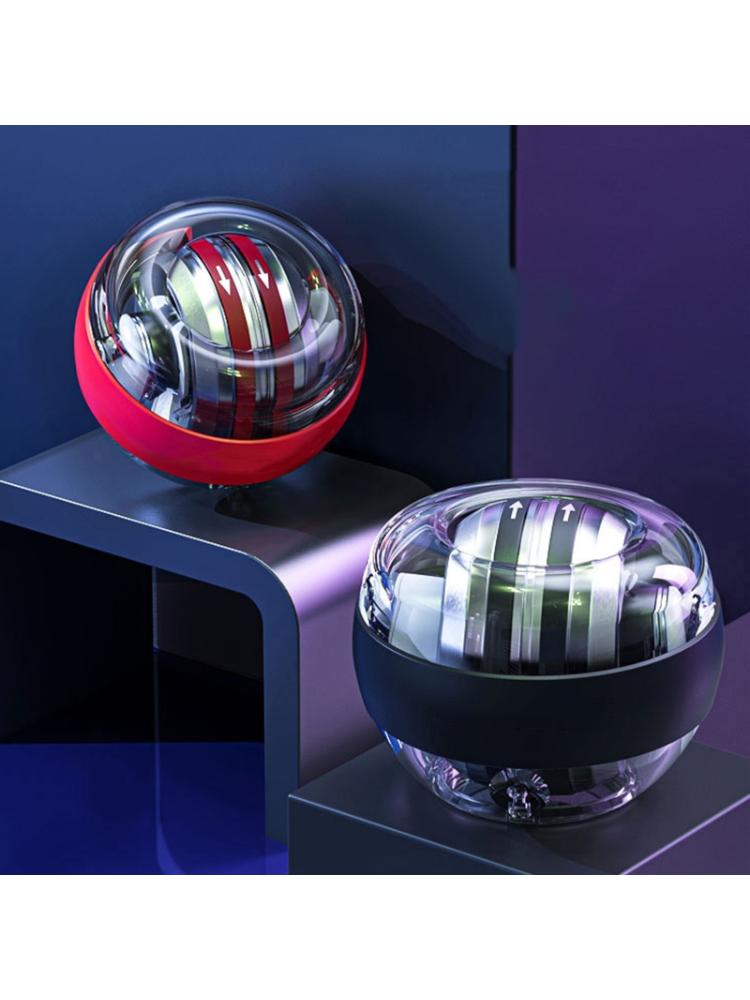 Wrist strength gyro ball, wrist enhancer and forearm exerciser for muscle strengthening (black/red)