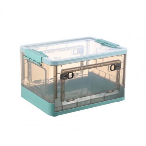 Storage Box Transparent Large Capacity Plastic Toy Clothes Organizer Bin for Home: Green S