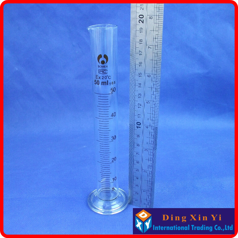(4 pieces/lot) 50ml glass measuring cylinder graduated cylinder,measuring graduates glass graduate