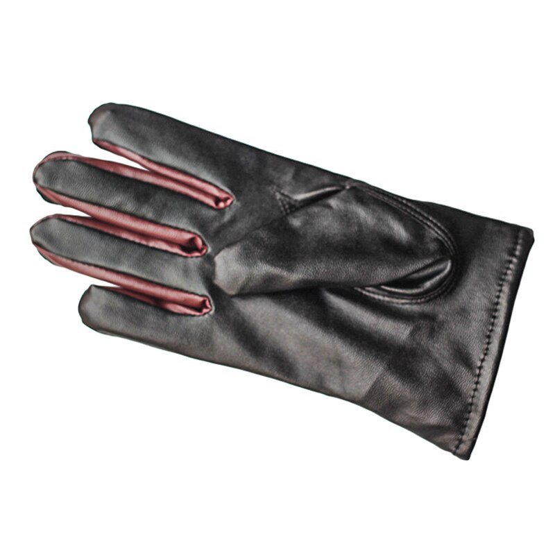 Winter Accessories PU Leather Gloves Children's Full Finger Gloves Girls Black Warm Breathable Riding Luvas: Default Title