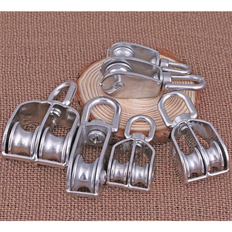 304 Stainless Steel Single / Double Pulley Wire Rope Chain Traction Fixed Pulley Lifting Load Pulley Single Pulley