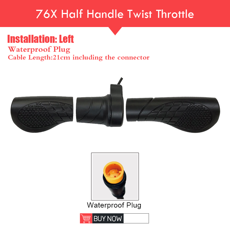 Electric Bicycle Finger Thumb Throttle ebike Whole Throttle Half Twist Throttle Handle for Electric Scooter Bike Conversion Kit: 76X Half Throttle WP