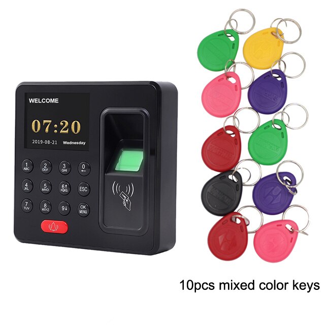 Fingeraftryk 125 khz rfid smart dørlås elektronisk port elektrisk magnetisk biometrisk adgangskodelås adgangskontrolsystem: Hy05 og 10 id farver