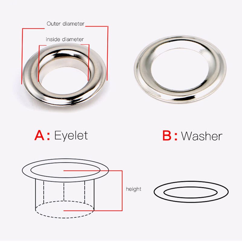 Gold Metall Ösen Ösen 4mm-13mm See für Leder Handwerk DIY Scrapbooking Schuhe Praktische Zubehör