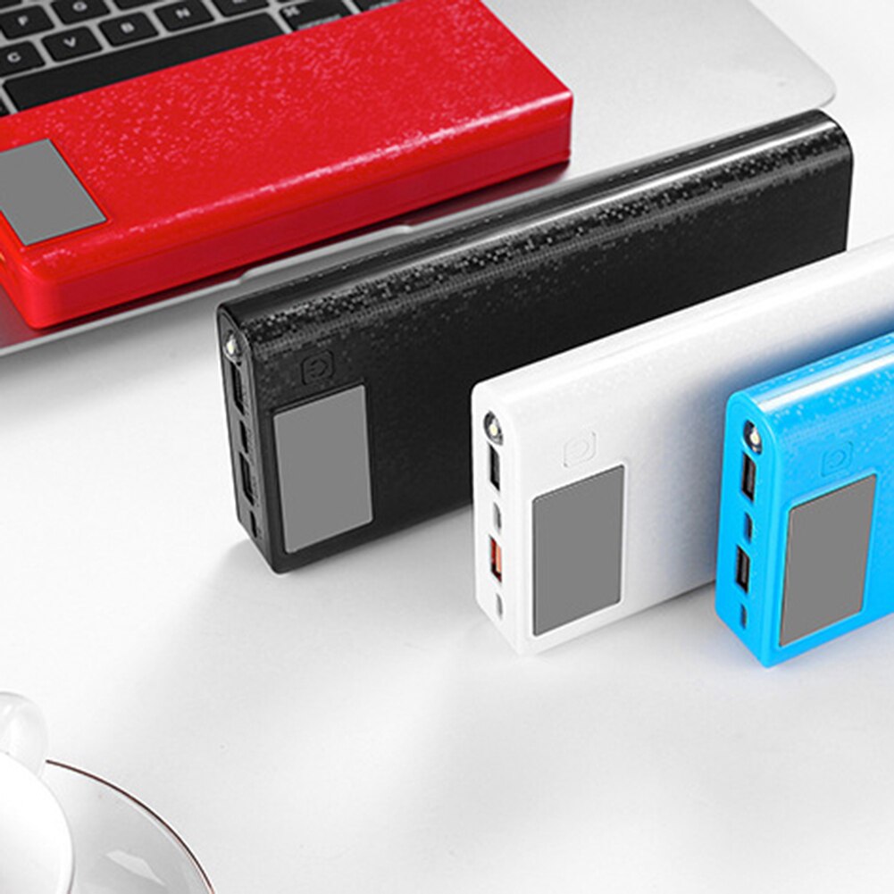 Powerbank-deksel bærbart 18650 batterilader usb type-c lcd display gjør-det-selv mobil powerbank-etui powerbank-etui