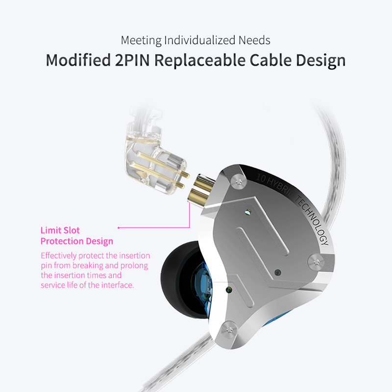 KZ ZS10 PRO 1DD+4BA HIFI Metal Headset Hybrid In Ear Earphone Sport Noise Cancelling Headset AS10 ZSN PRO CA16 ZSX C12 V90 VX T4