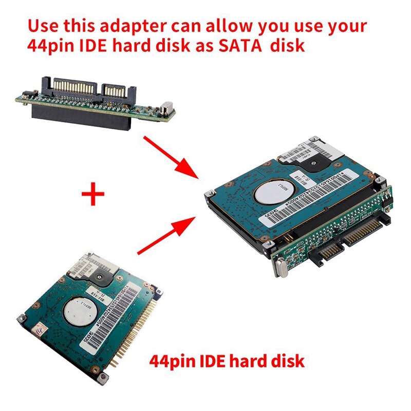 2.5 Inch Ide Naar Sata Adapter, converteren Laptop 44 Pin Male Ide Pata Hdd Harde Schijf Ssd Een Seriële Ata Poort