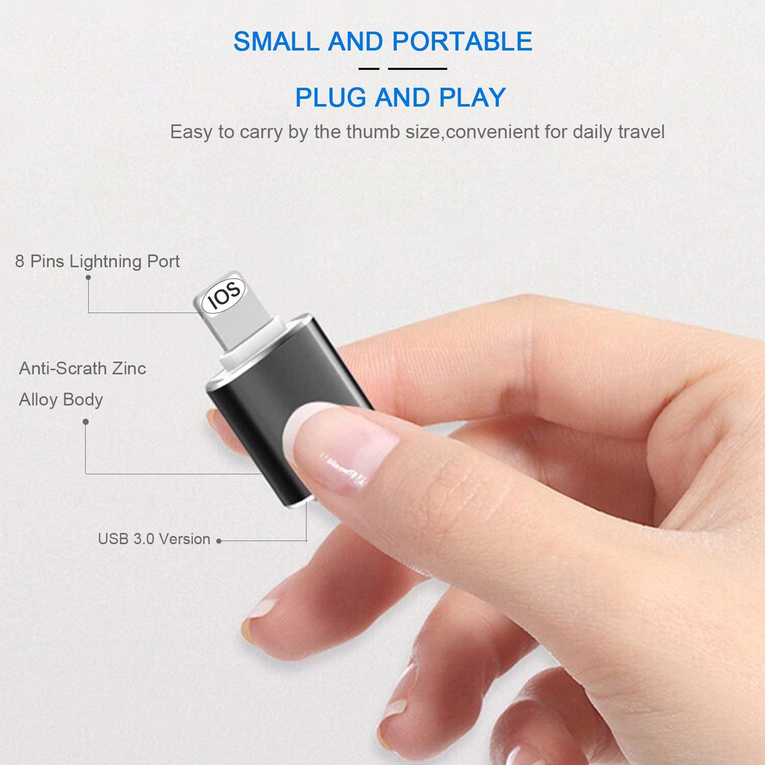 Lightning Male to USB Camera Female Adapter MFi USB 3.0 OTG Portable USB Adapter Data Sync Converter for iPhone iPad Air Pro