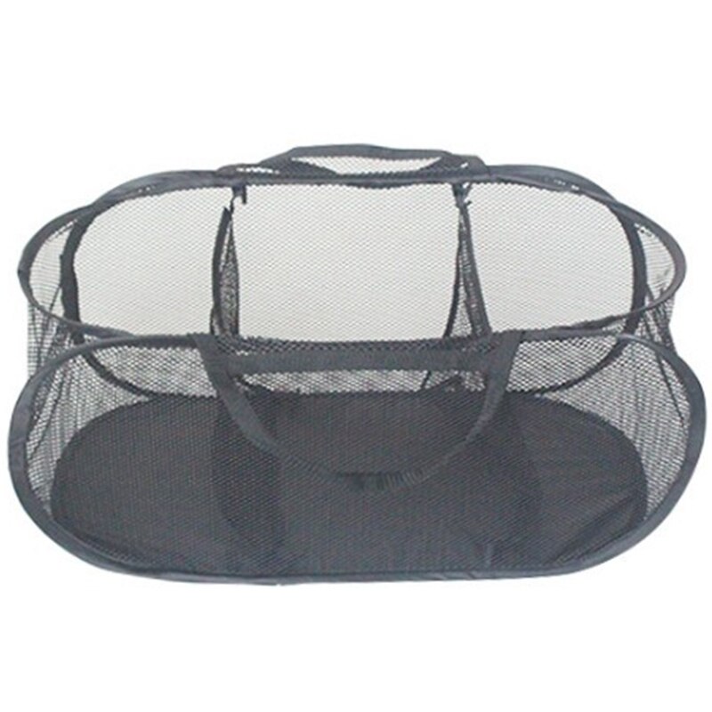 Auto Opslag Mand Outdoor Reizen Grote Wasmand Opvouwbare Mesh Doek Staaldraad Opslag Frame: Default Title