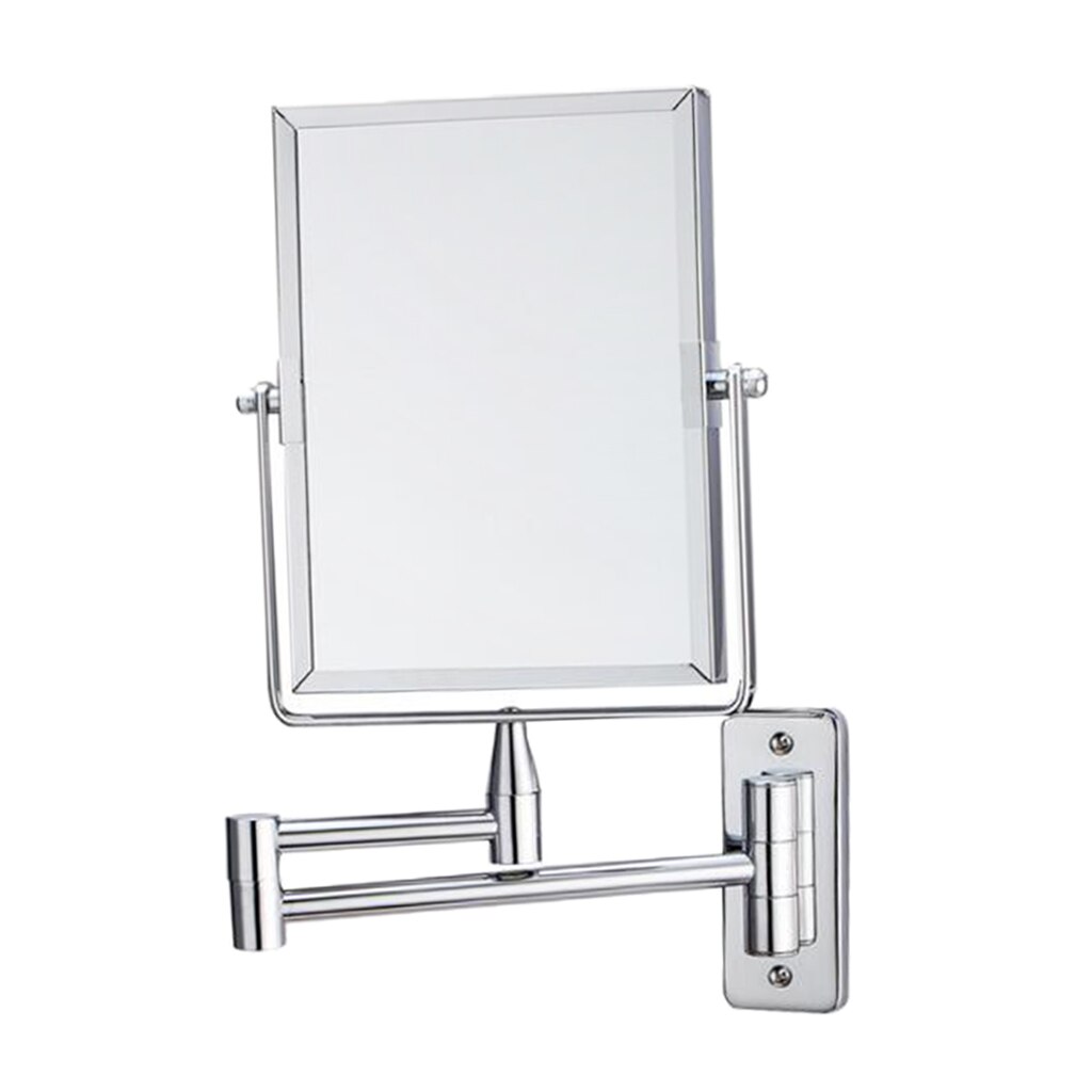 Wall Mounted Double Sided Magnifying Makeup Mirror, 1X & 2X Magnification with 360 Degree Swivel - Clear & Transparent