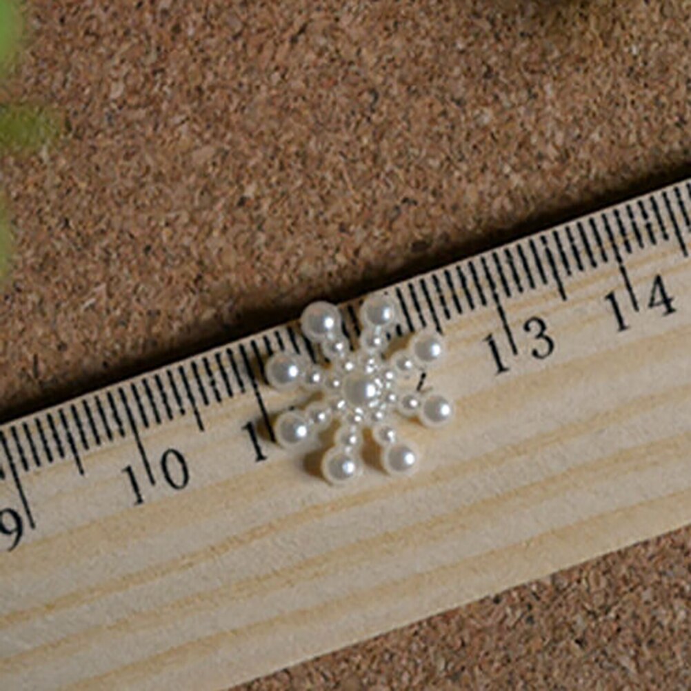 100PC Snowflake Flatback Pearl Embellishments Christmas Craft DIY Tools