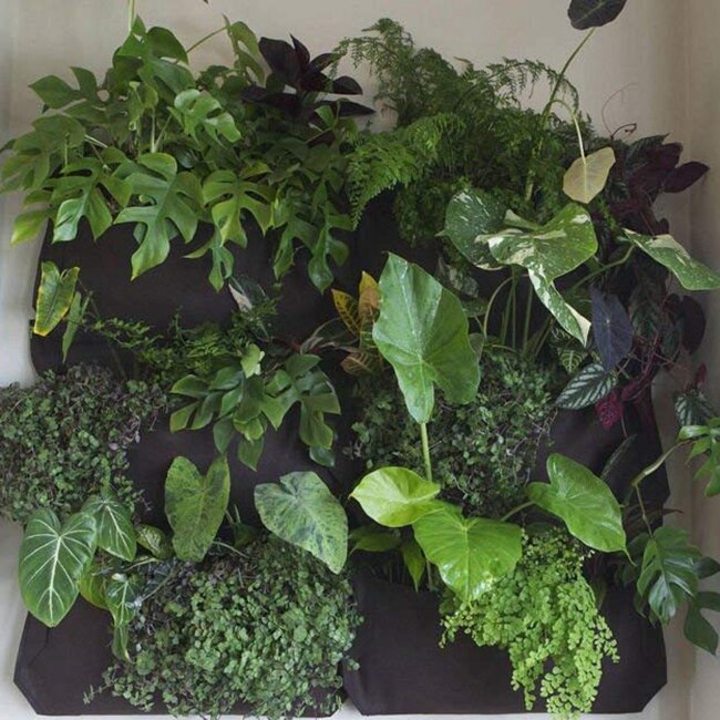 Macetero Vertical de jardín con múltiples bolsillos, bolsa de cultivo de fieltro para interior/exterior, maceta de hierbas, 12 bolsillos, negro