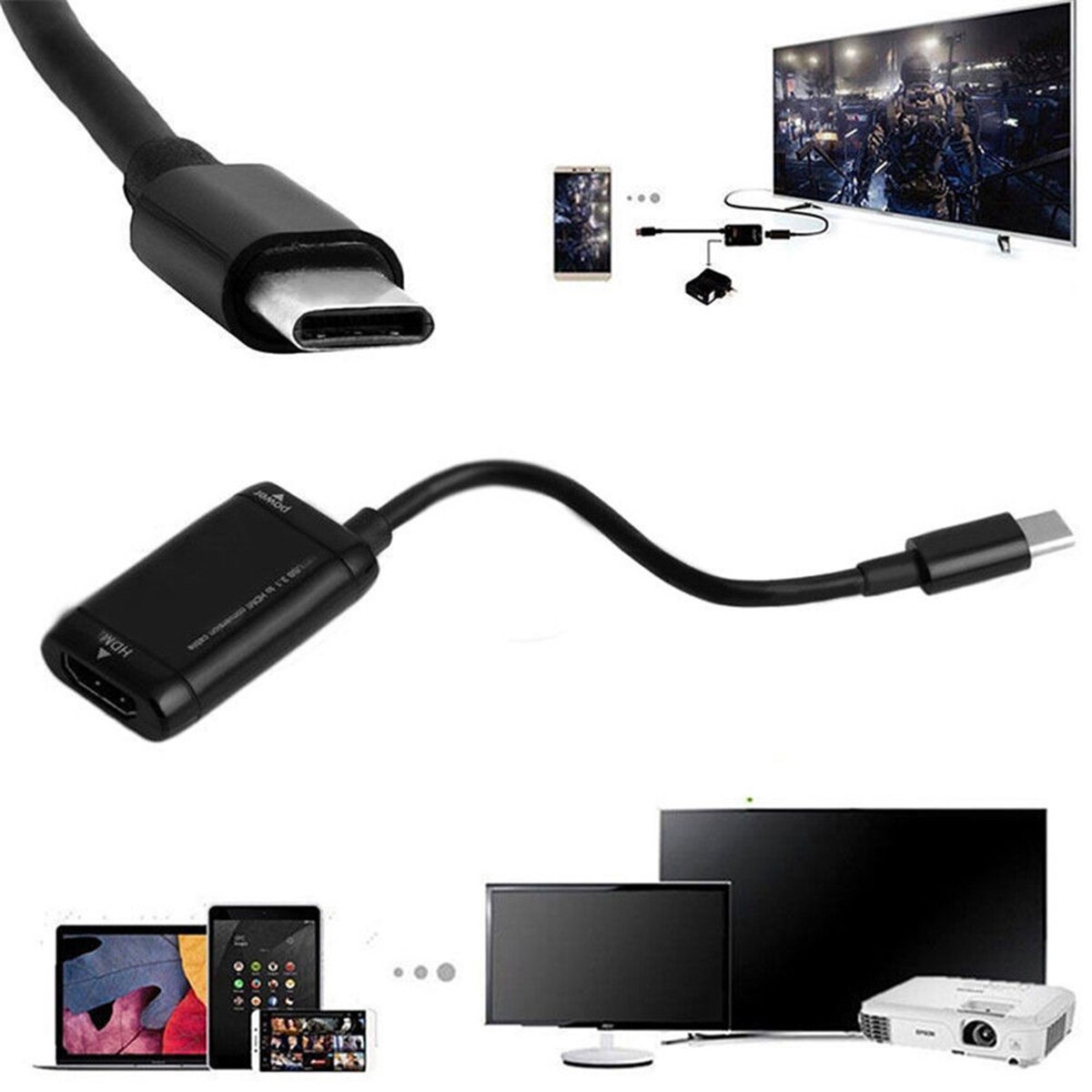 Soonhua USB-C Type C Naar Hdmi Adapter Usb 3.1 Kabel Hdmi Adapters Voor Android Telefoon Tablet Hdtv