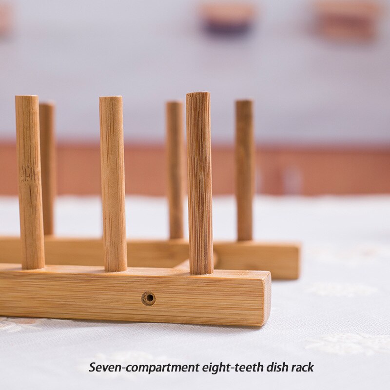 Massief Hout Gerechten Aftappen Keuken Rekken Houten Keuken Schotel &amp; Pot Cover Rack Eenvoudig Te Schoon Multifunctionele Vouwen afdruiprekken: 5