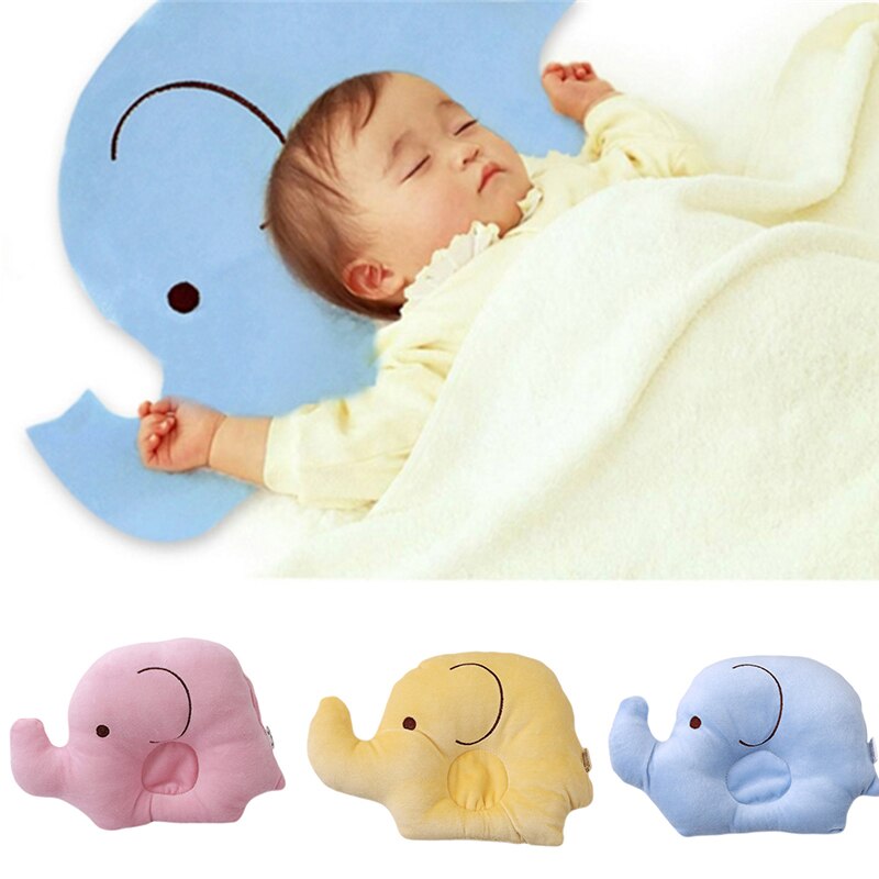 Baby Girl Boy Pillow Infant Newborn Sleep Support Concave Cartoon Pillow Elephant Shaping Cushion Prevent Flat Head